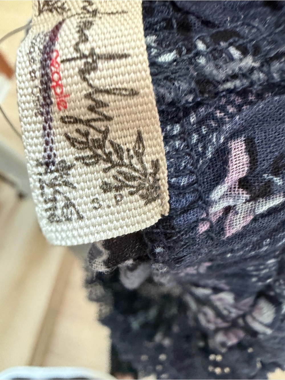 Intimately Free People Blue Floral Lace Bloomer Shorts Size Small - Picture 2 of 3